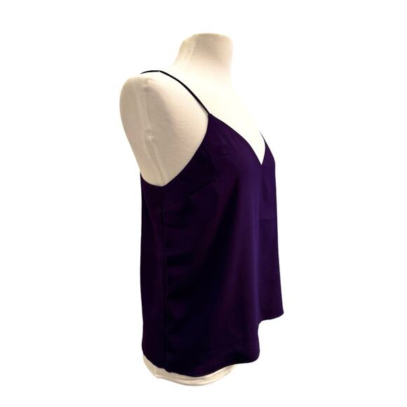 Express M Purple Tank Top Flowy Feminine Vneck Classy Versatile Office NWT - Picture 6 of 10